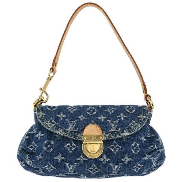 Louis Vuitton Blue Monogram Denim Mini Pleaty Handbag M95050 CA1015 196279 - Picture 1 of 10